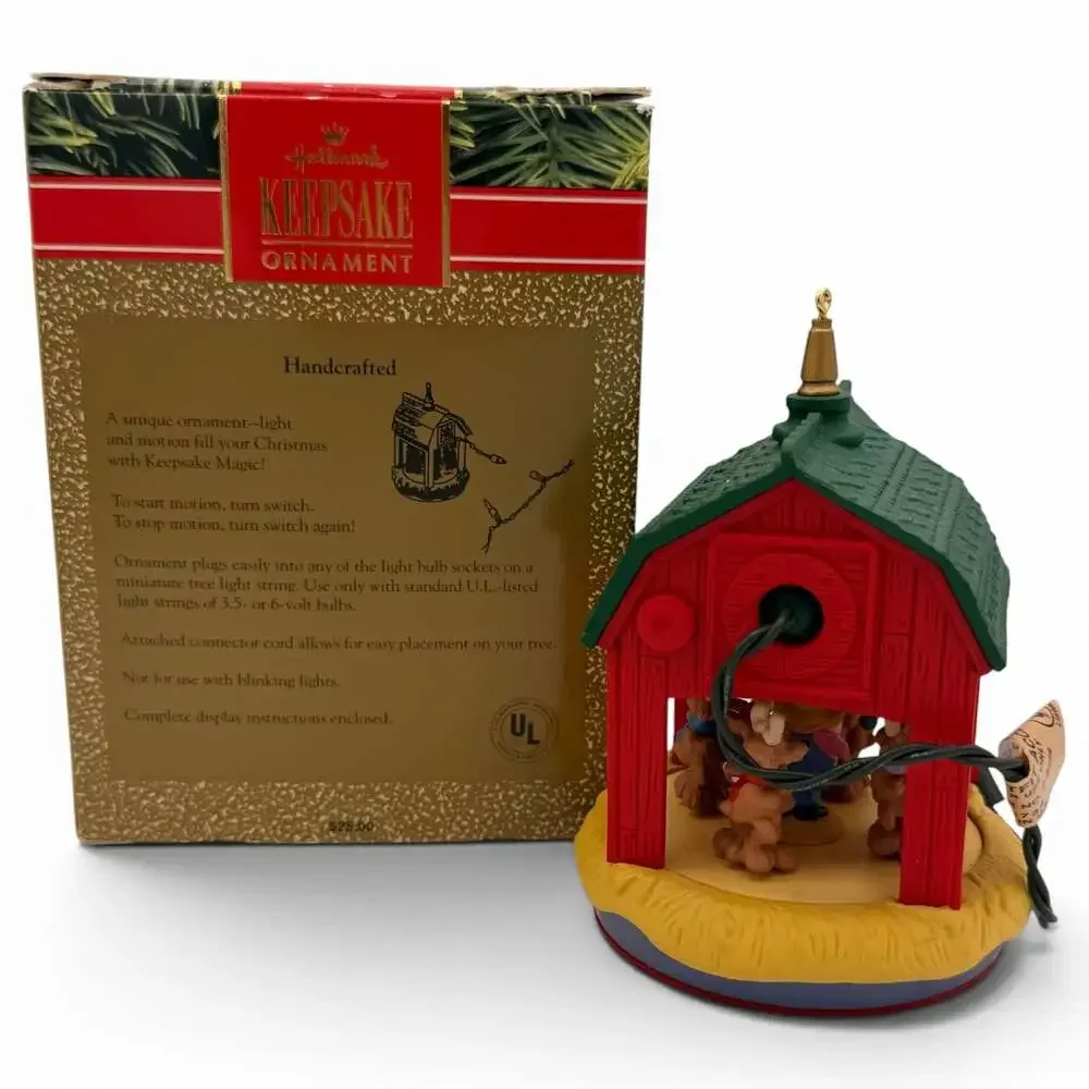 1990 Hallmark Keepsake Santa's Ho-Ho-Hoedown Magic Light and Motion Ornament
